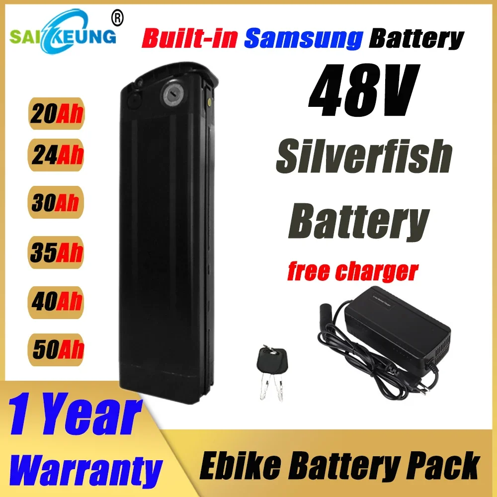 Electric Bike SilverFish 48v 2 - đánh giá và giá Ebike Battery 48V 20Ah Hailong