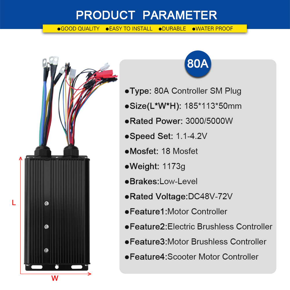 Ebike Sine Wave Controller 48V - đánh giá và giá Sine Wave Controller 48V 72V 80A