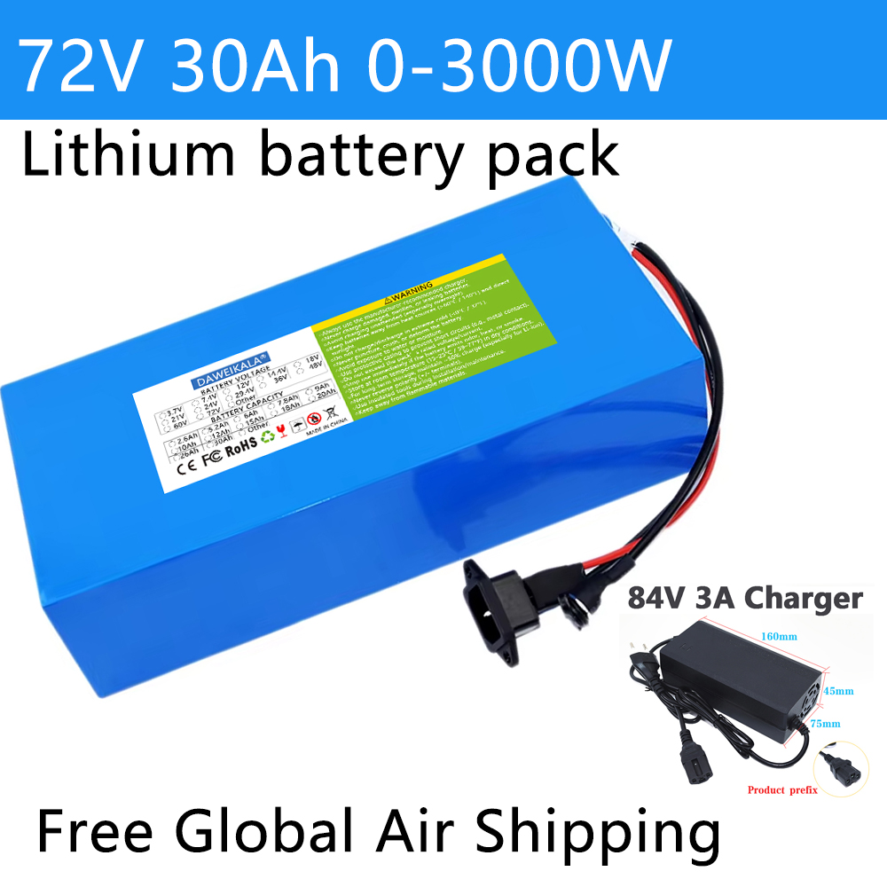 72V 12Ah-30Ah 18650 Battery pa - đánh giá và giá Electric Bicycle Battery 72V 30Ah