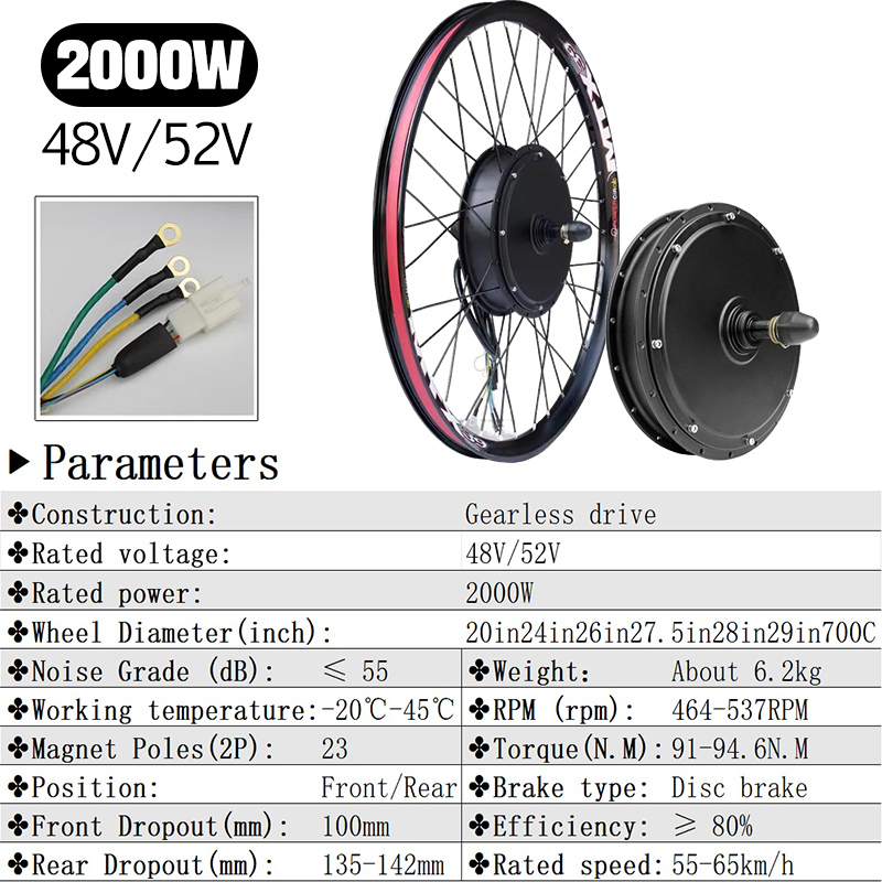 MTX Brand 48V52V 2000W Electri - đánh giá và giá 72V 5000W Hub Motor Kit